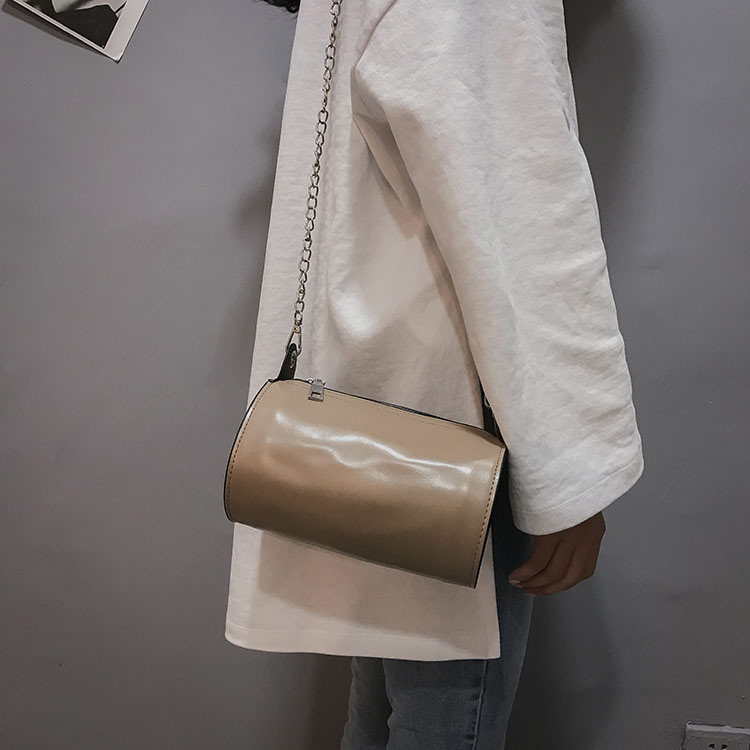 Fashion Beige Cylindrical Shape Design Pure Color Bag,Shoulder bags