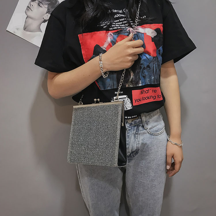 Fashion Black Square Shape Design Pure Color Bag,Shoulder bags