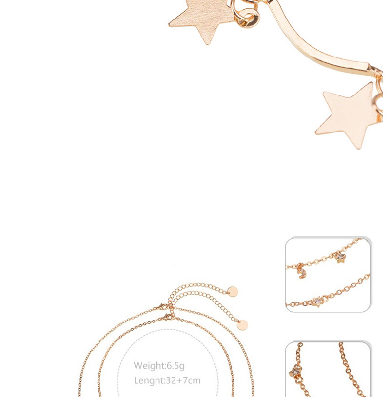 Fashion Gold Color Star Shape Design Pure Color Necklace,Multi Strand Necklaces