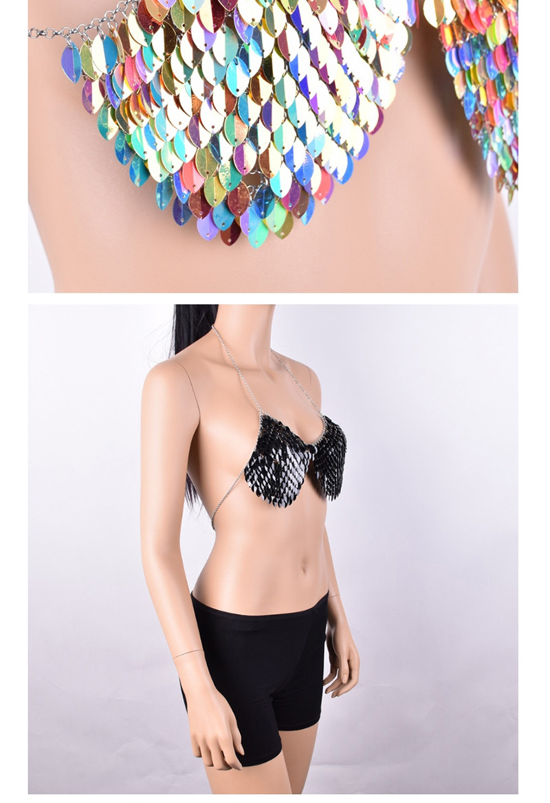 Sexy Black Off-the-shoulder Design Paillette Decorated Bikini,Body Piercing Jewelry