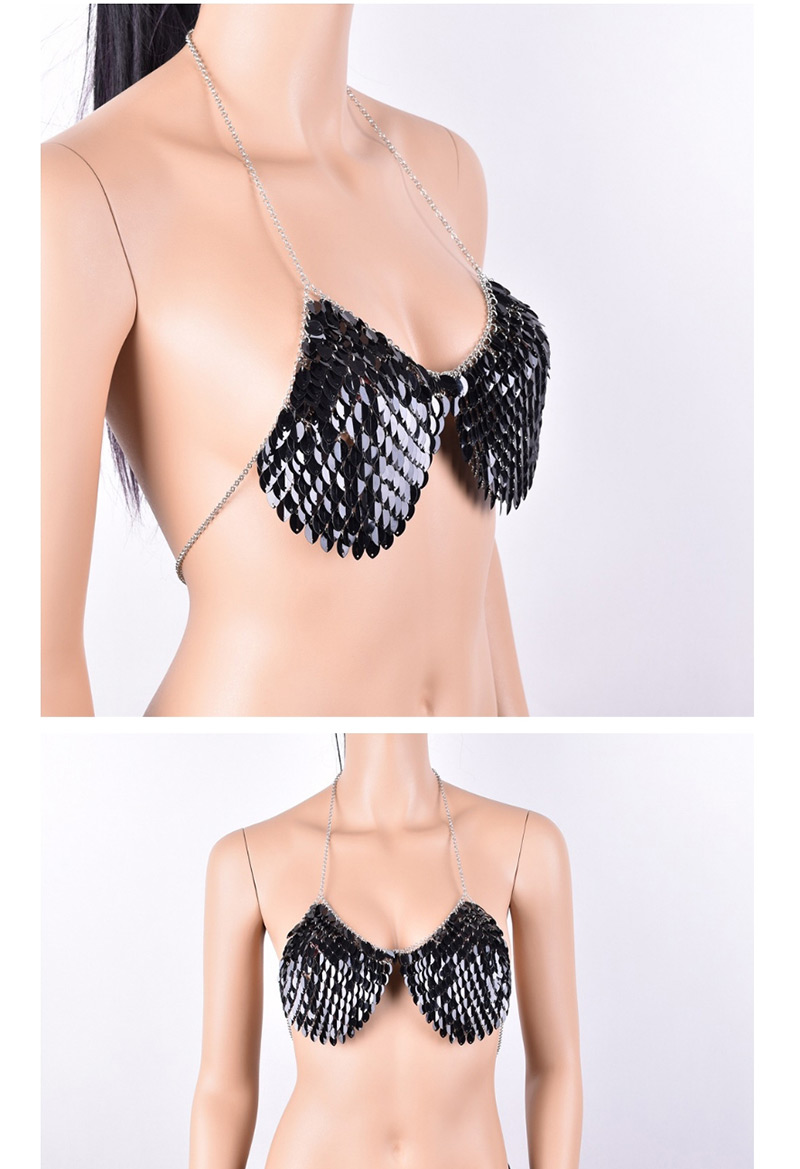 Sexy Multi-color Off-the-shoulder Design Paillette Decorated Bikini,Body Piercing Jewelry