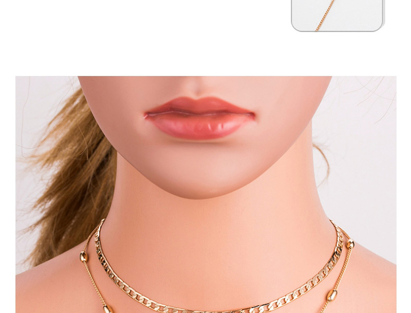 Fashion Gold Color Double Layer Design Pure Color Necklace,Multi Strand Necklaces