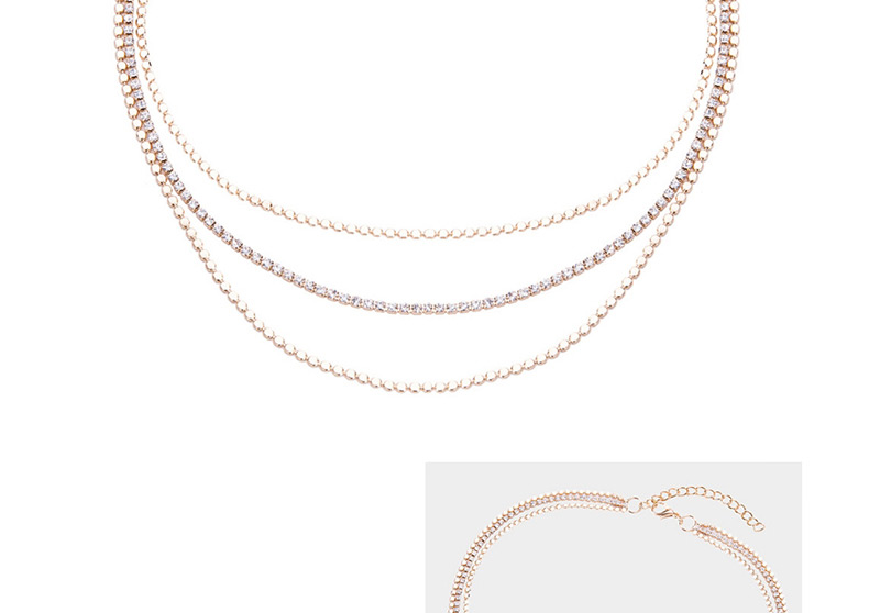 Fashion Gold Color Multi-layer Design Pure Color Necklace,Multi Strand Necklaces