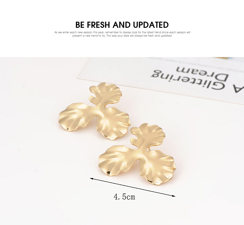 Fashion Gold Color Leaf Shape Design Earrings,Stud Earrings