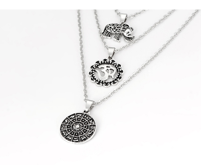 Fashion Silver Color Multi-layer Design Necklace,Pendants