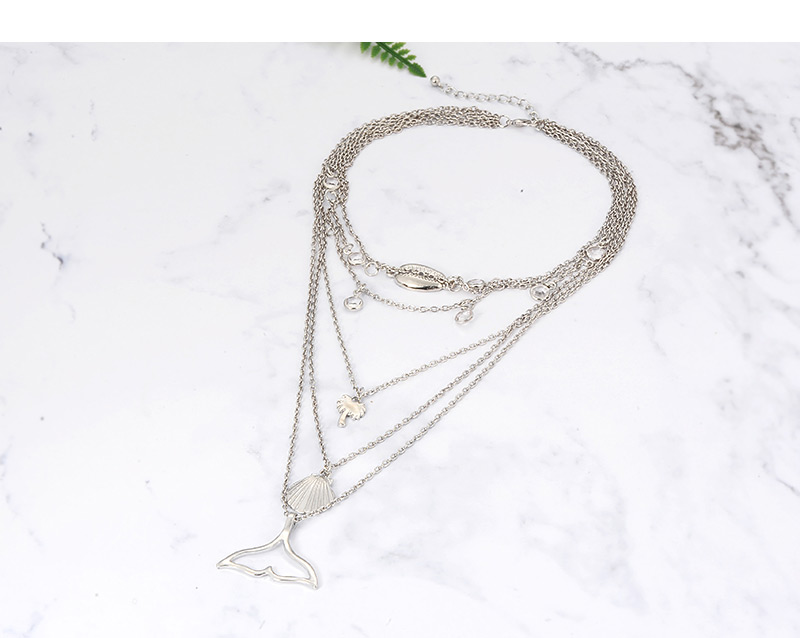 Fashion Silver Color Multi-layer Design Necklace,Pendants