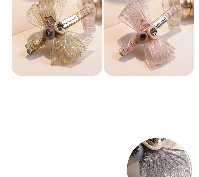 Fashion Khaki Bowknot Shape Decorated Hair Clip,Hairpins