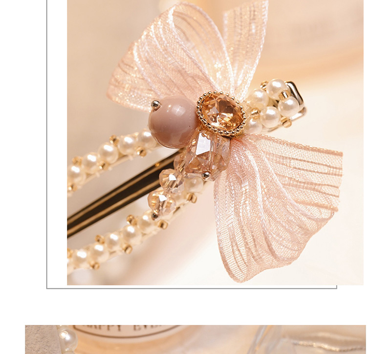 Fashion Pink Bowknot Shape Decorated Pearl Hair Clip,Hairpins