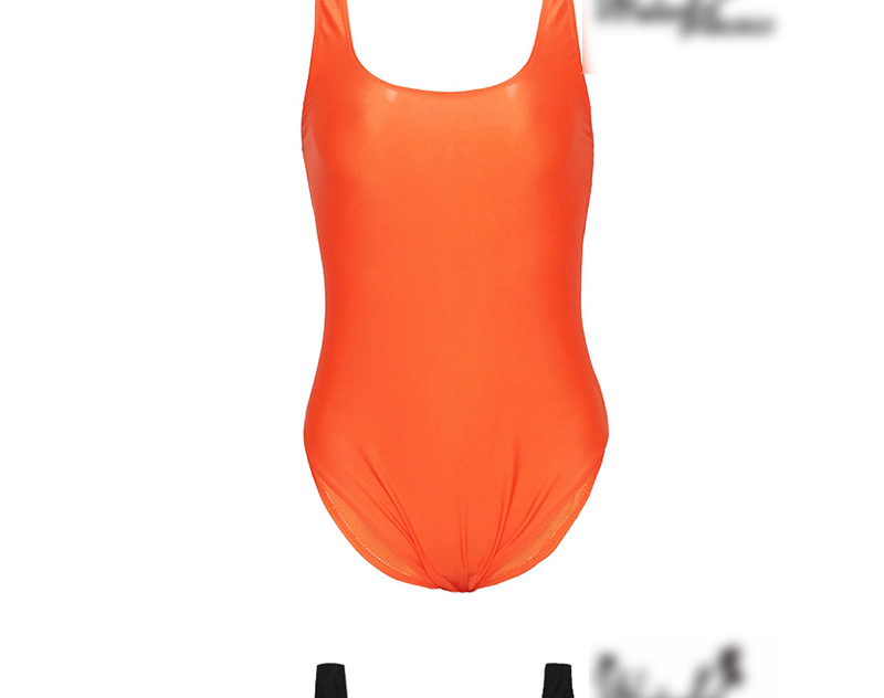 Sexy Orange Hollow Out Design Pure Color One-piece Swimwear,One Pieces