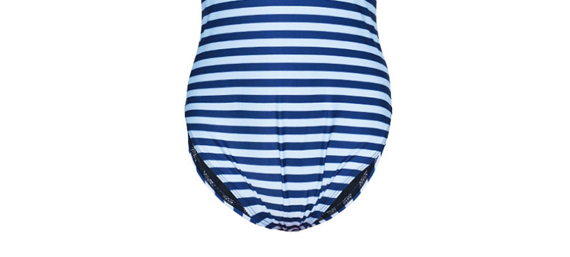 Sexy Blue Stripe Pattern Decorated Simple Swimwear,One Pieces