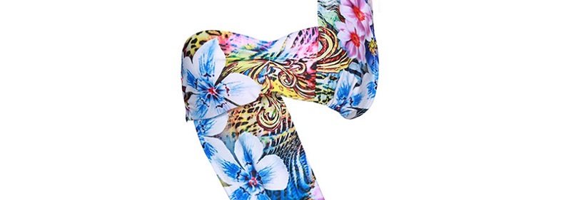 Sexy Multi-color Flower Pattern Decorated One-piece Swimwear,One Pieces