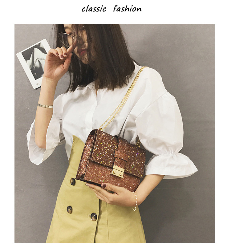 Fashion Brown Paillette Decorated Bag,Shoulder bags