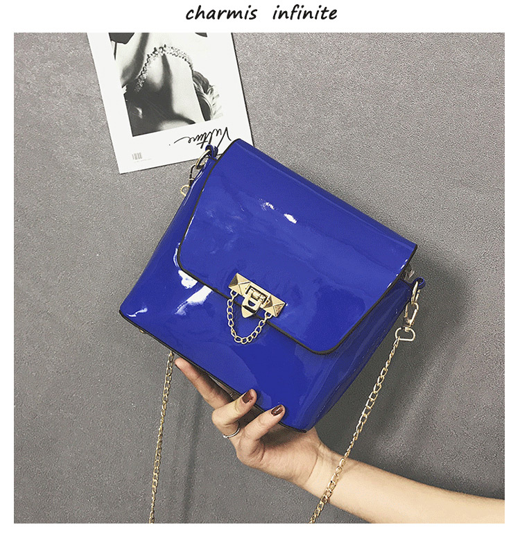 Fashion Blue Pure Color Decorated Bag,Shoulder bags