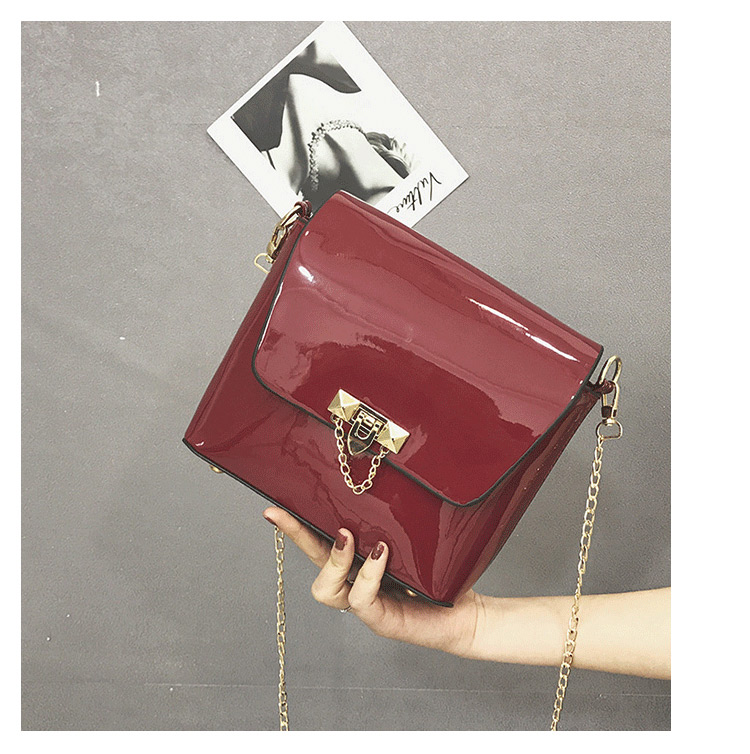 Fashion Claret Red Pure Color Decorated Bag,Shoulder bags
