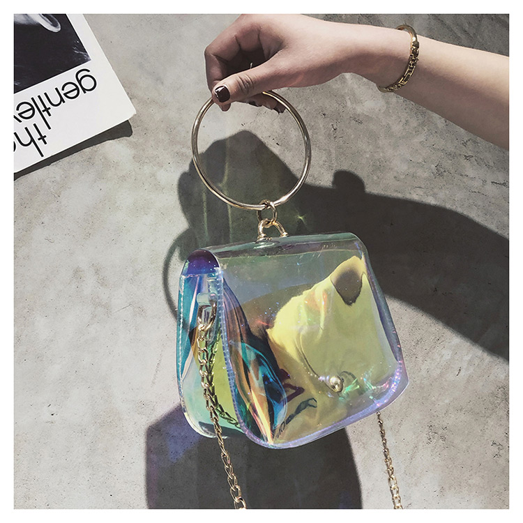 Fashion Transparent Round Shape Decorated Bag,Handbags