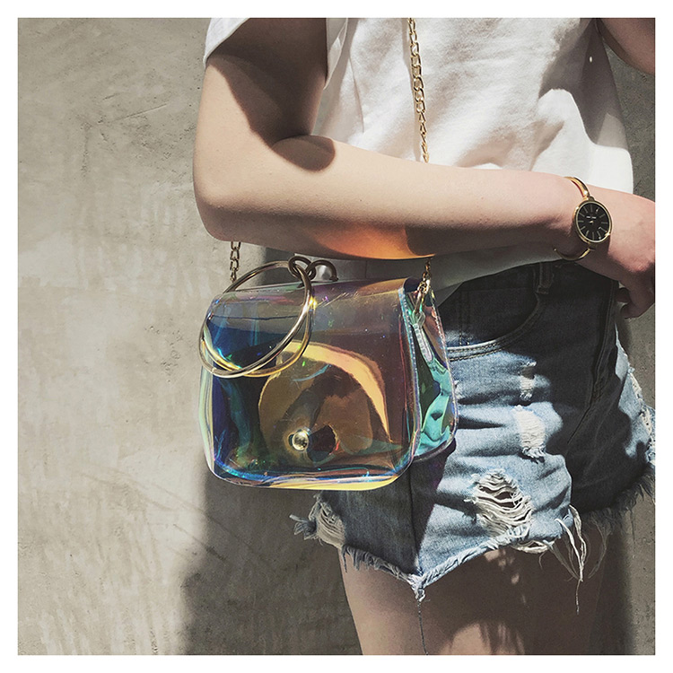 Fashion Transparent Round Shape Decorated Bag,Handbags