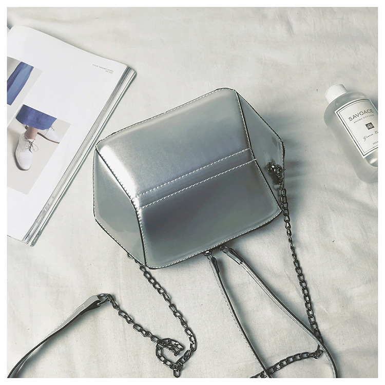 Fashion Silver Color Geometric Shape Decorated Bag,Handbags