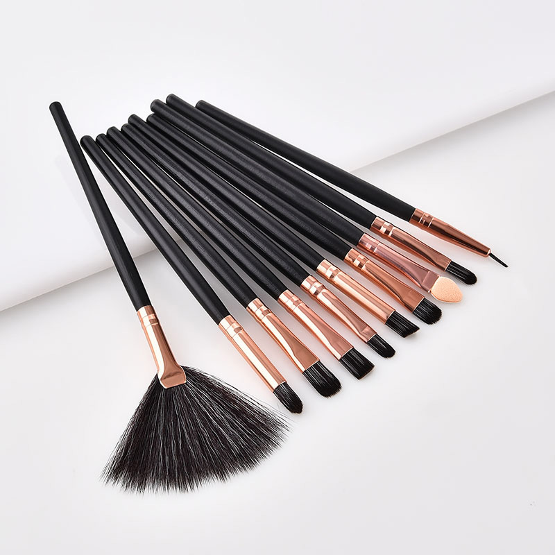 Fashion Black+gold Color Color Matching Design Eye Shadow Brush(10pcs),Beauty tools