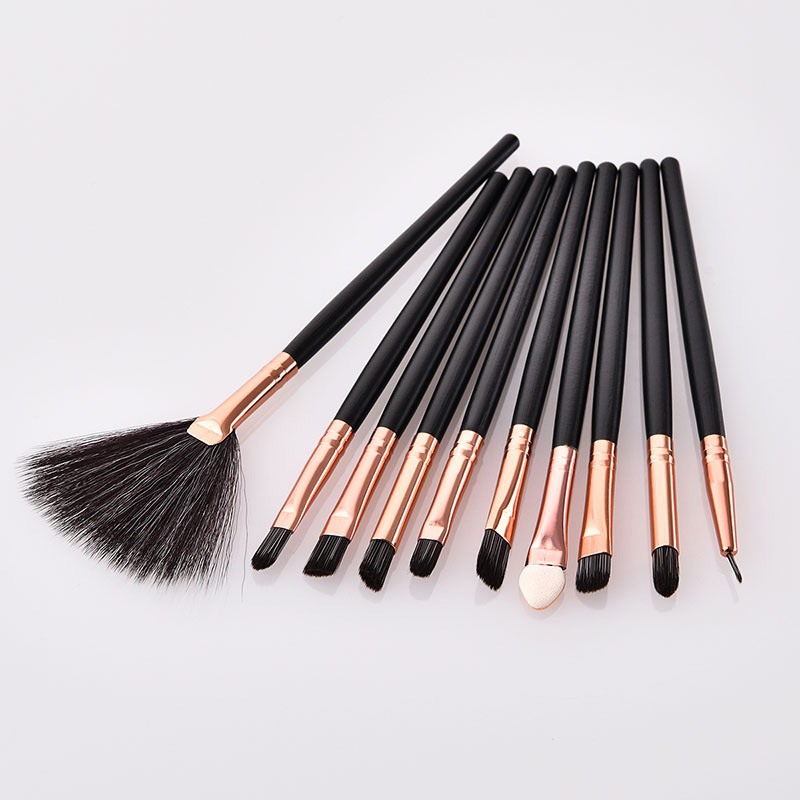 Fashion Black+gold Color Color Matching Design Eye Shadow Brush(10pcs),Beauty tools