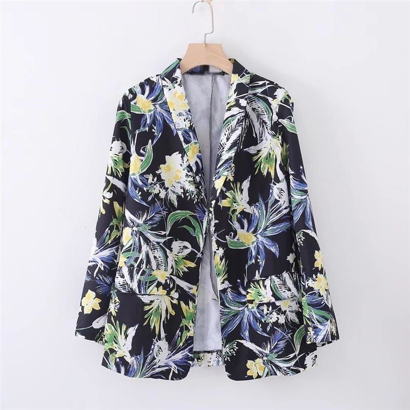 Fashion Multi-color Flowers Decorated Long Sleeves Coat,Coat-Jacket