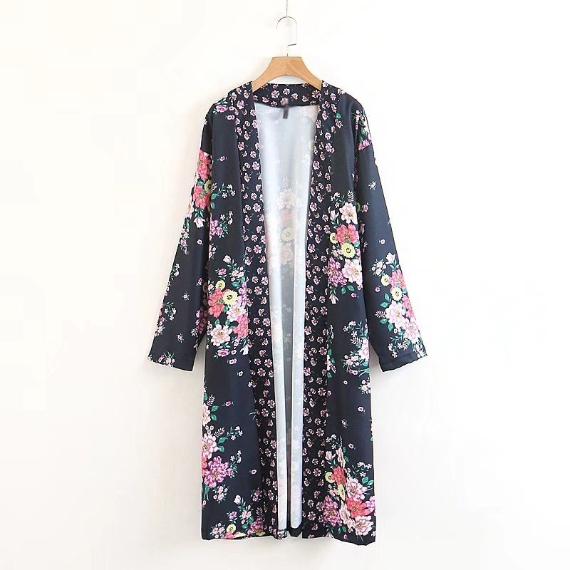 Fashion Multi-color Flowers Decorated Long Sleeves Coat,Sunscreen Shirts