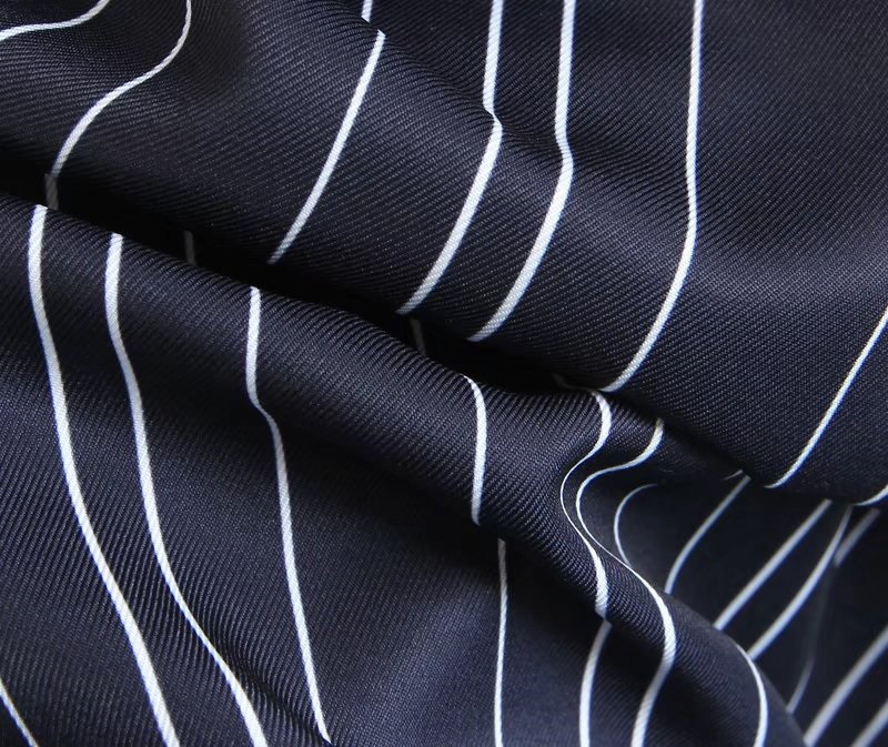 Fashion Navy Stripe Pattern Decorated V Neckline Windbreaker,Coat-Jacket