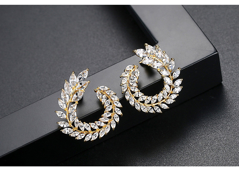 Fashion Gold Color Leaf Shape Design Simple Earrings,Earrings