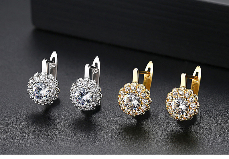 Fashion Silver Color Flower Shape Design Simple Earrings,Earrings