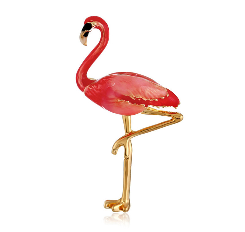 Fashion Red Flamingos Shape Design Brooch,Korean Brooches