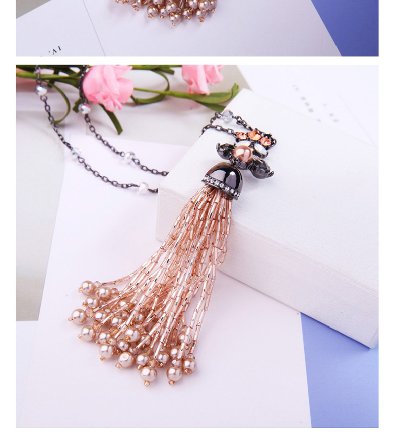 Fashion Pink Tassel Decorated Necklace,Bib Necklaces