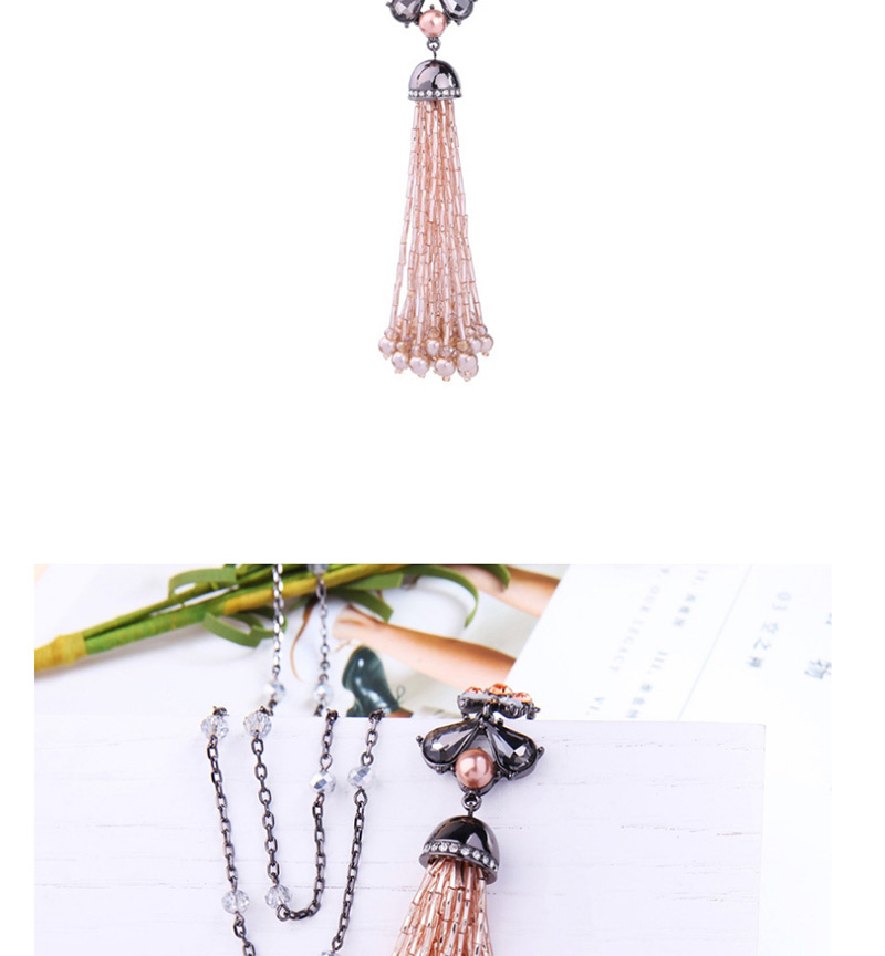 Fashion Pink Tassel Decorated Necklace,Bib Necklaces