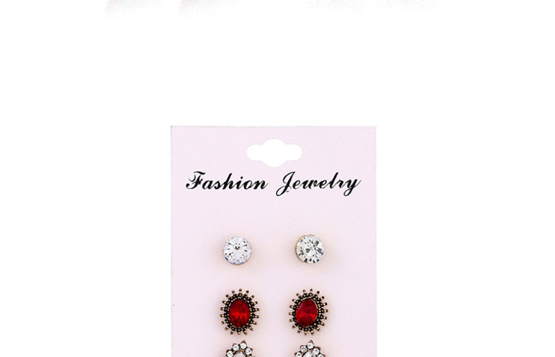 Fashion Multi-color Geometric Shape Decorated Earrings(6pcs),Stud Earrings