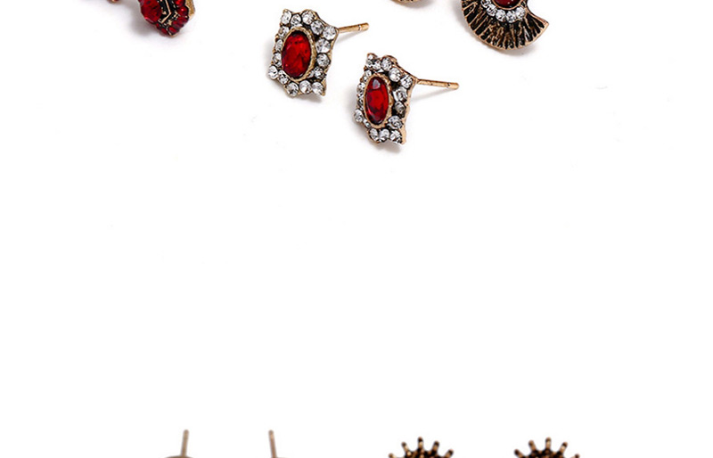 Fashion Multi-color Geometric Shape Decorated Earrings(6pcs),Stud Earrings