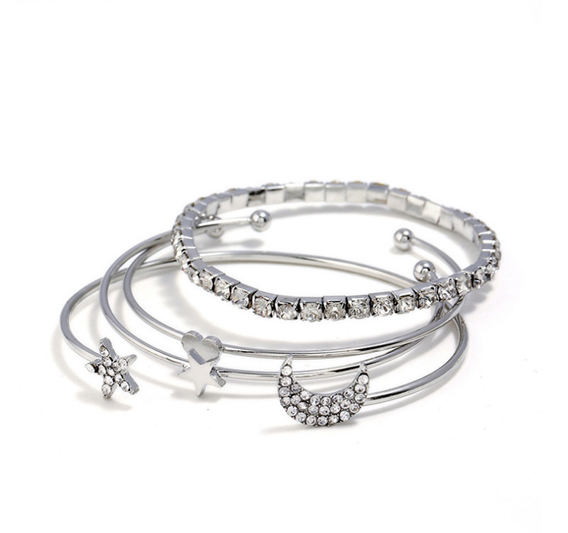 Fashion Silver Color Moom&star Shape Decorated Bracelet,Fashion Bangles