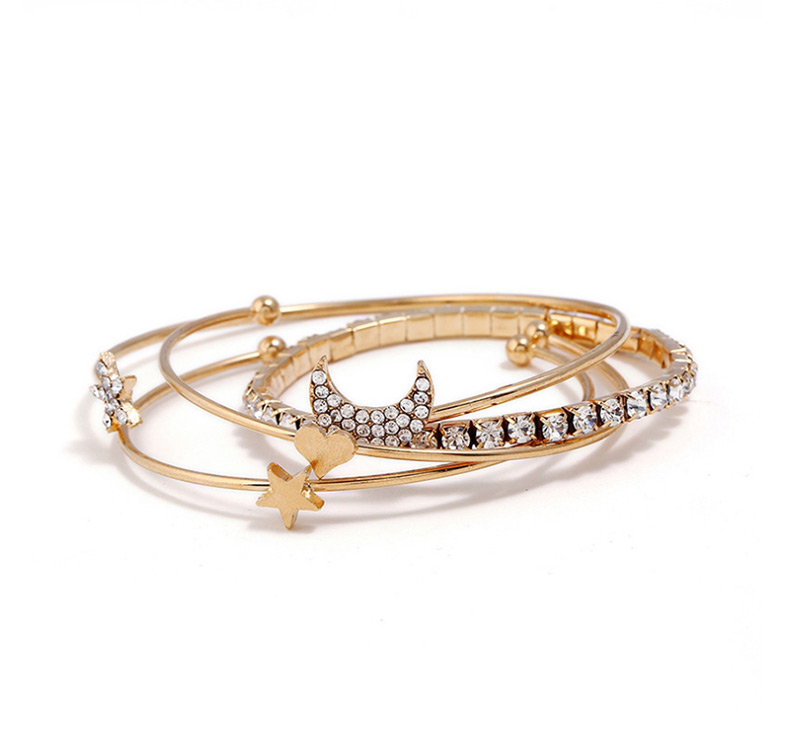Fashion Gold Color Moom&star Shape Decorated Bracelet,Fashion Bangles