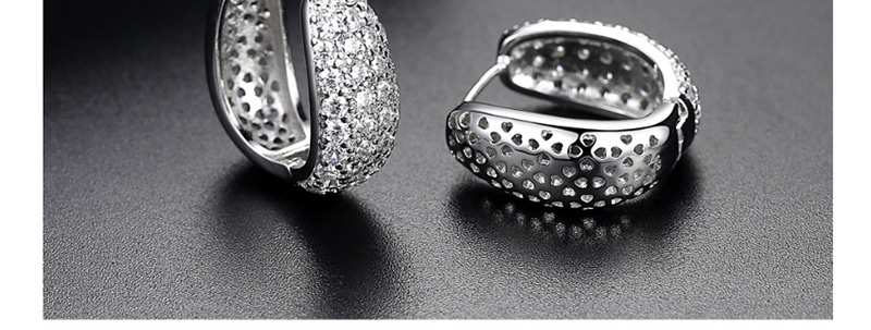 Fashion Silver Color Full Diamond Decorated Earrings,Rings