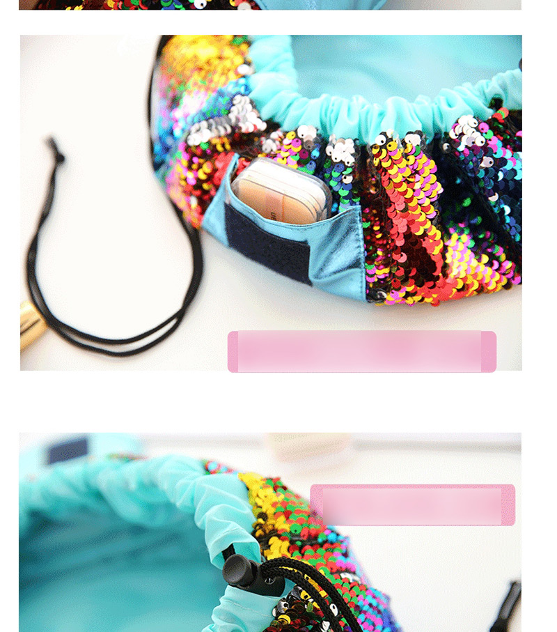 Fashion Multi-color Paillette Decorated Cosmetic Bag,Home storage