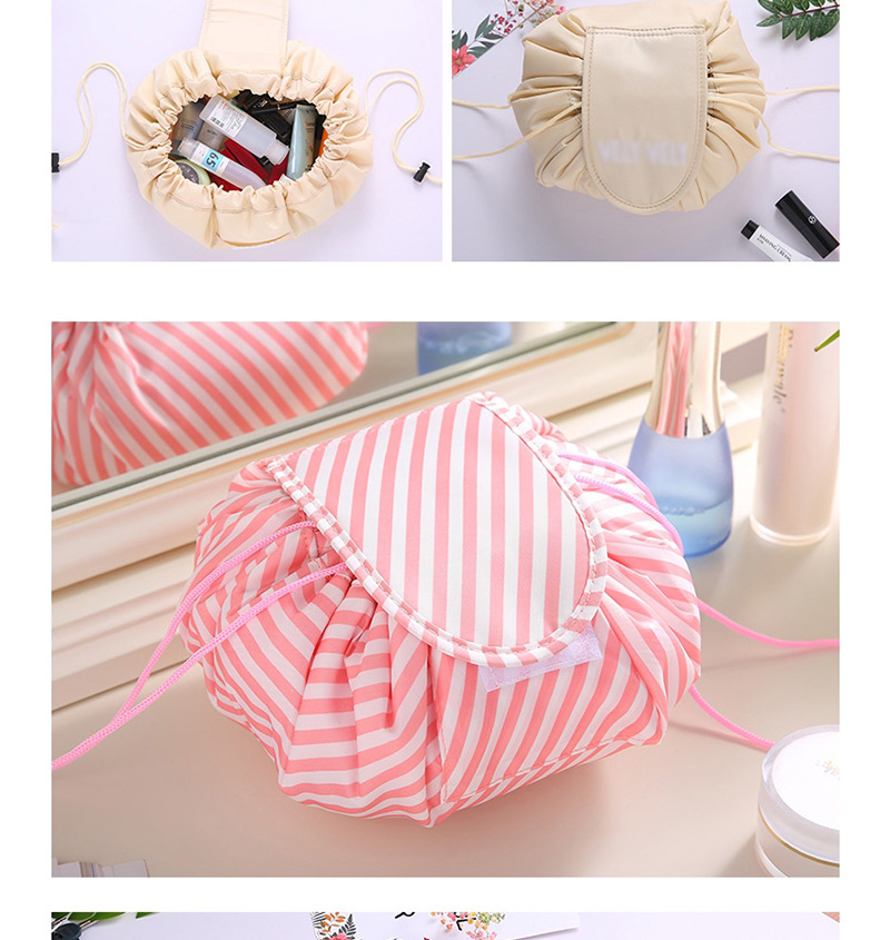 Fashion Pink Stripe Pattern Decorated Cosmetic Bag,Home storage