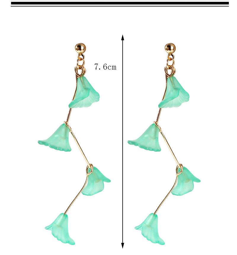 Fashion Light Blue Flower Shape Design Tassel Earrings,Drop Earrings