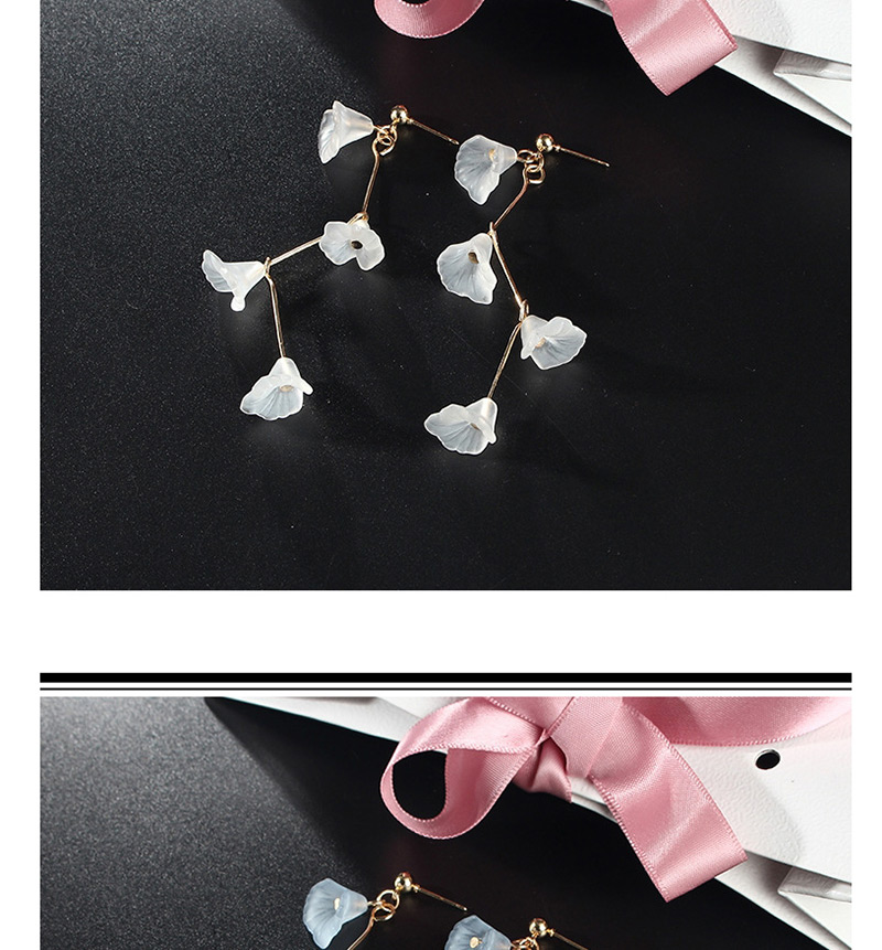 Fashion Light Blue Flower Shape Design Tassel Earrings,Drop Earrings