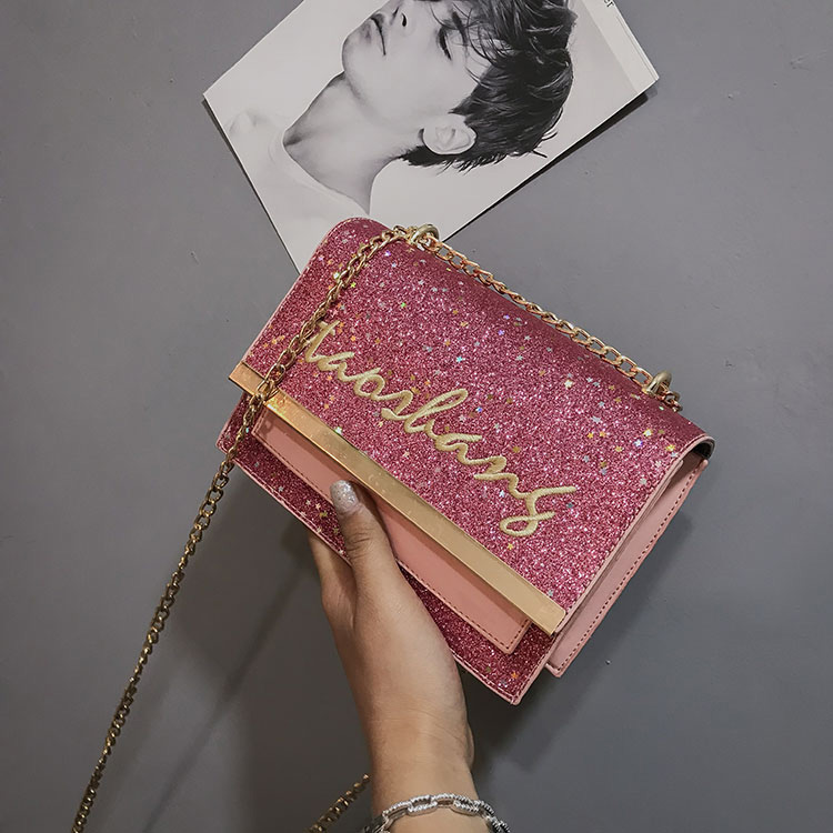 Fashion Pink Letter Pattern Decorated Bag,Shoulder bags