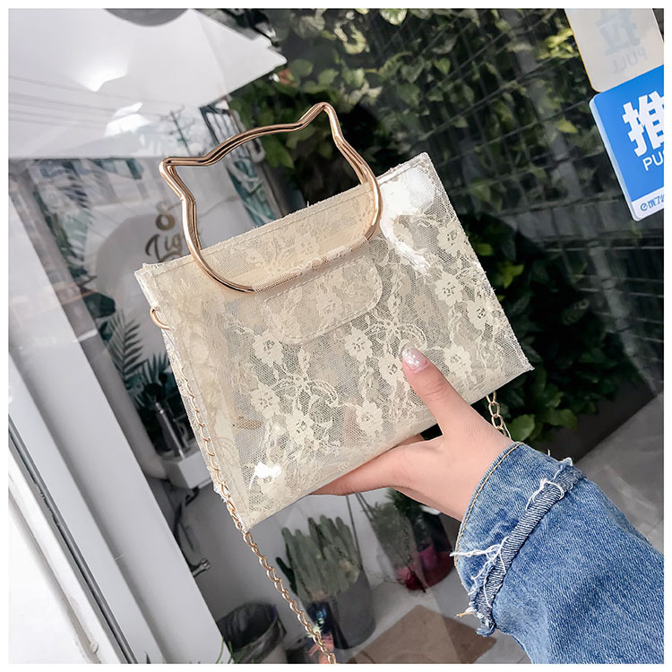 Fashion White Flower Pattern Decorated Bag,Shoulder bags