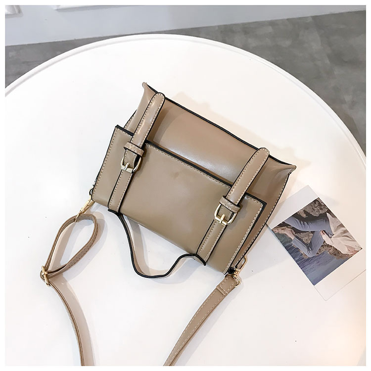 Fashion Khaki Belt Buckle Decorated Bag,Handbags