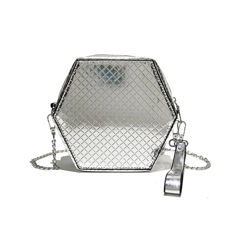 Fashion Silver Color Geometric Shape Design Bag,Handbags