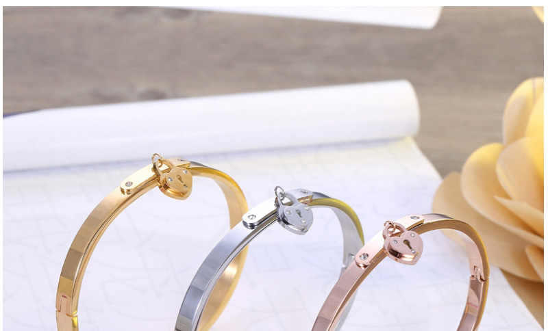Fashion Rose Gold Lock Shape Decorated Bracelet,Bracelets