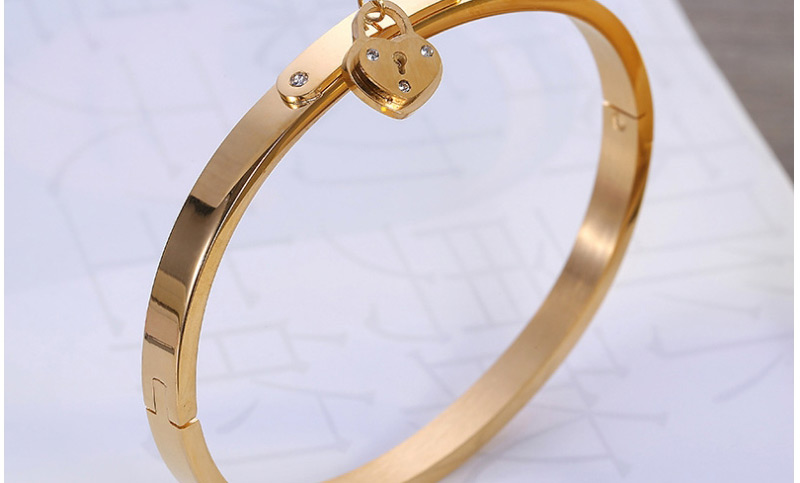 Fashion Rose Gold Lock Shape Decorated Bracelet,Bracelets