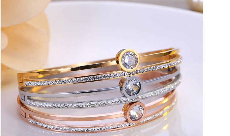 Fashion Rose Gold Round Shape Decorated Bracelet,Bracelets