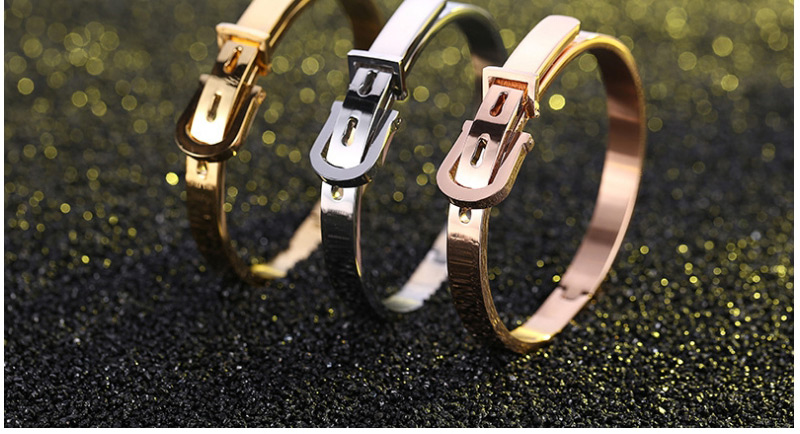 Fashion Rose Gold Buckle Shape Decorated Bracelet For Men,Bracelets