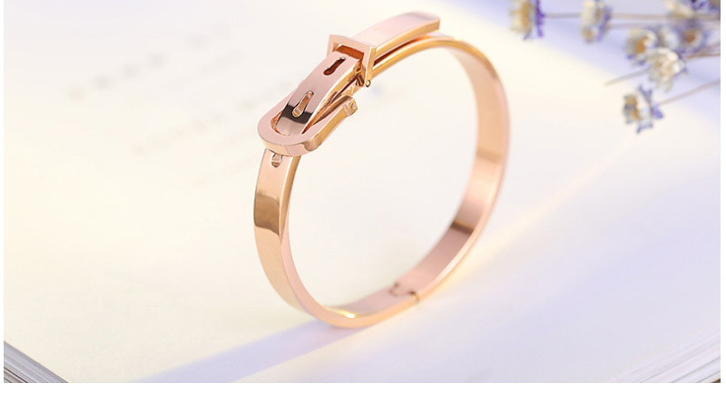 Fashion Rose Gold Buckle Shape Decorated Bracelet For Women,Bracelets