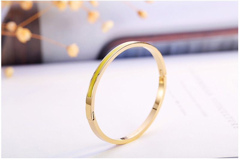 Simple Silver Color+yellow Round Shape Decorated Bracelet,Bracelets